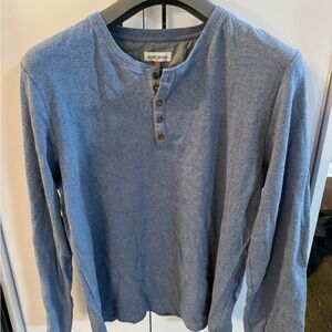 Scott James Men's Long Sleeve Henley Shirt - Light Blue